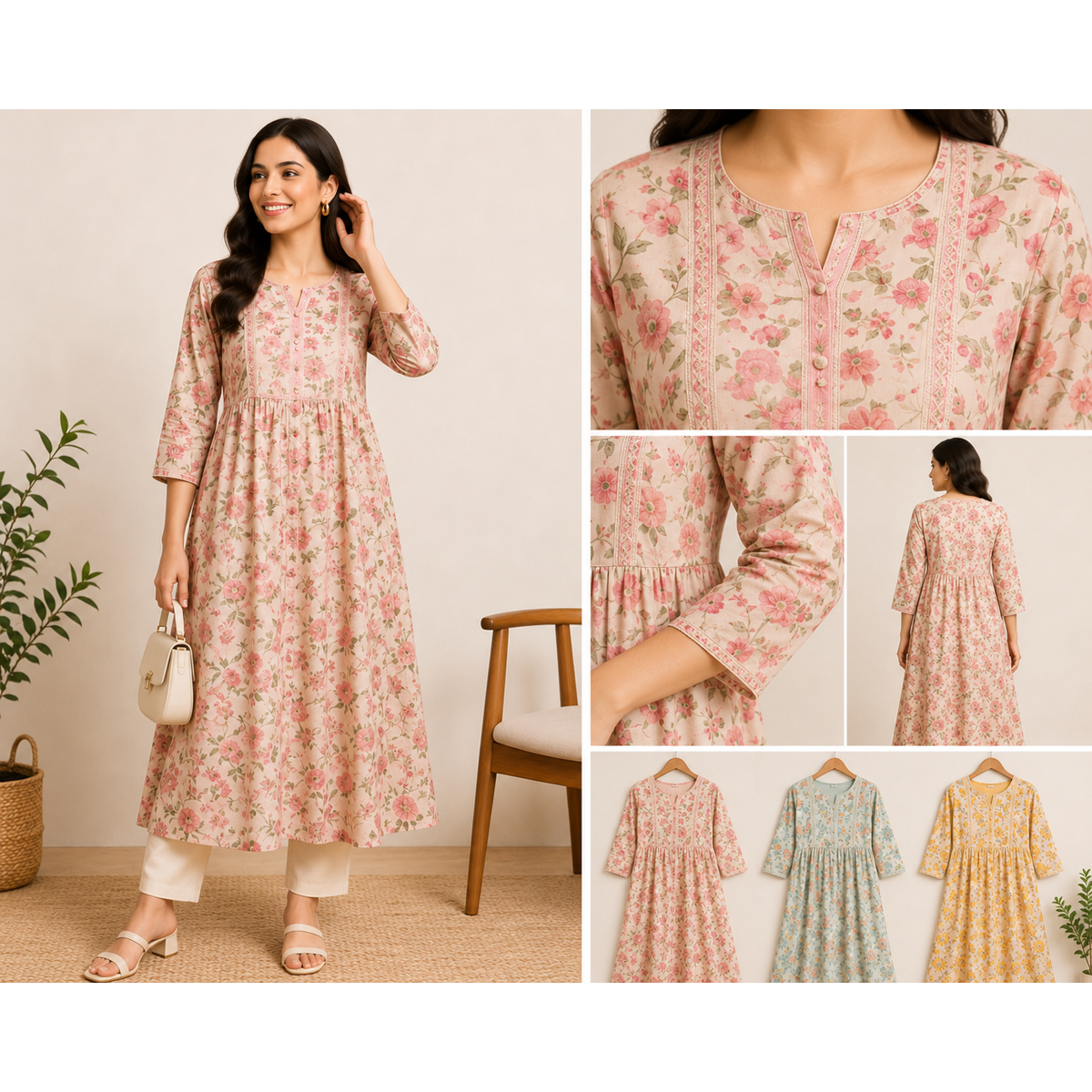 Floral Cotton Kurta